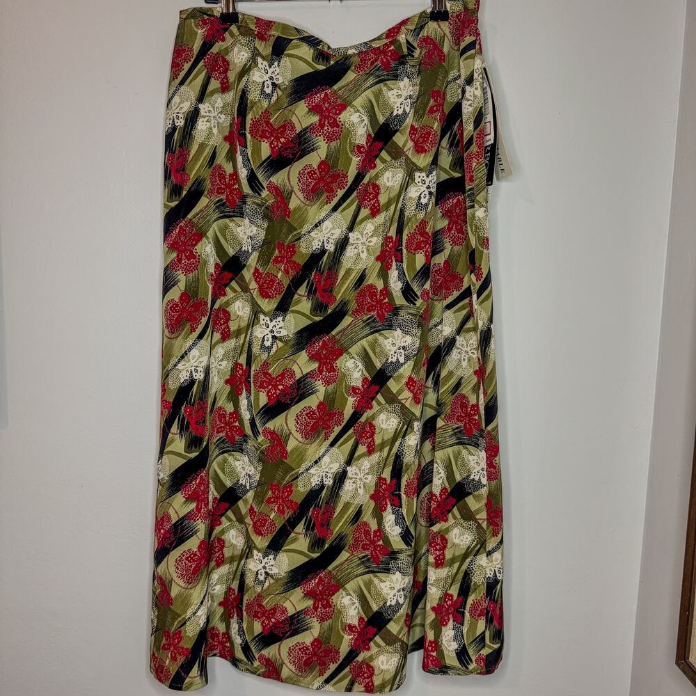 Vintage Sag Harbor Floral Abstract Maxi Skirt NWT Size Petite Large